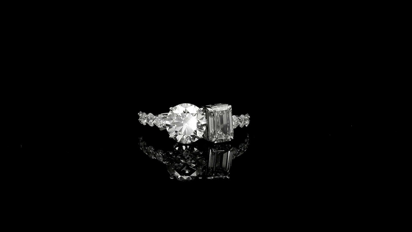 3.15 Carats Lab Grown Diamond 14K Gold Ring
