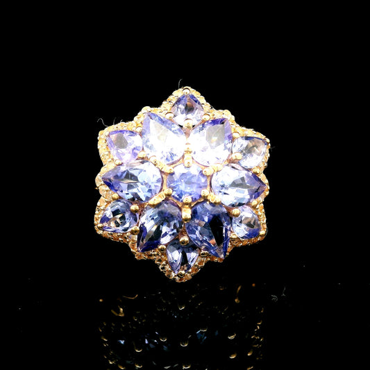 3.47 Ct Pear Tanzanite 14K Gold Ring