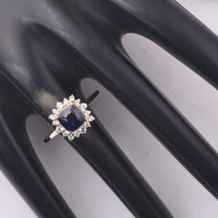 1.48 Ct Cushion Sapphire 9K Gold Ring