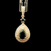 0.63 Ct Pear Sapphire 14K Gold Pendant