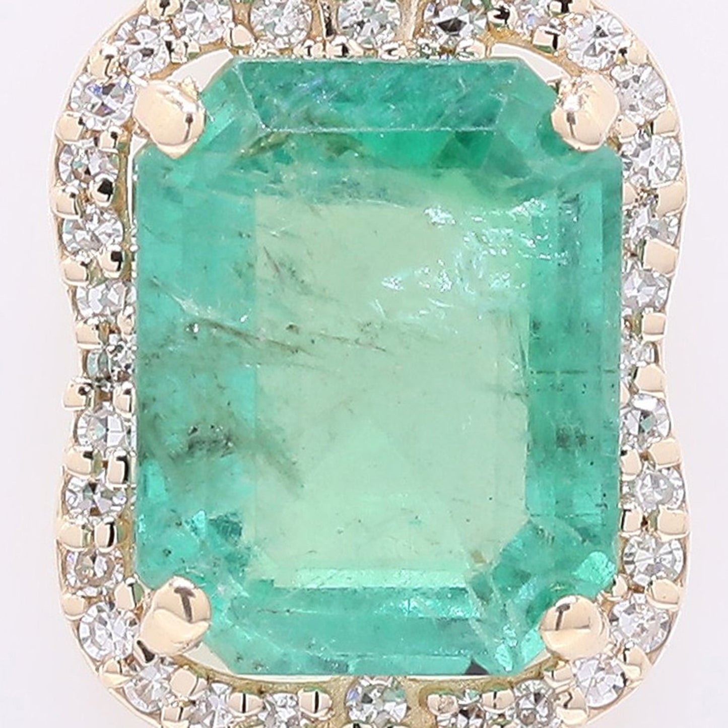 2.59 Ct Octagon Step Cut Natural Emerald 14K Gold Pendant