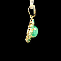 2.42 Ct Oval Emerald 14K Gold Pendant