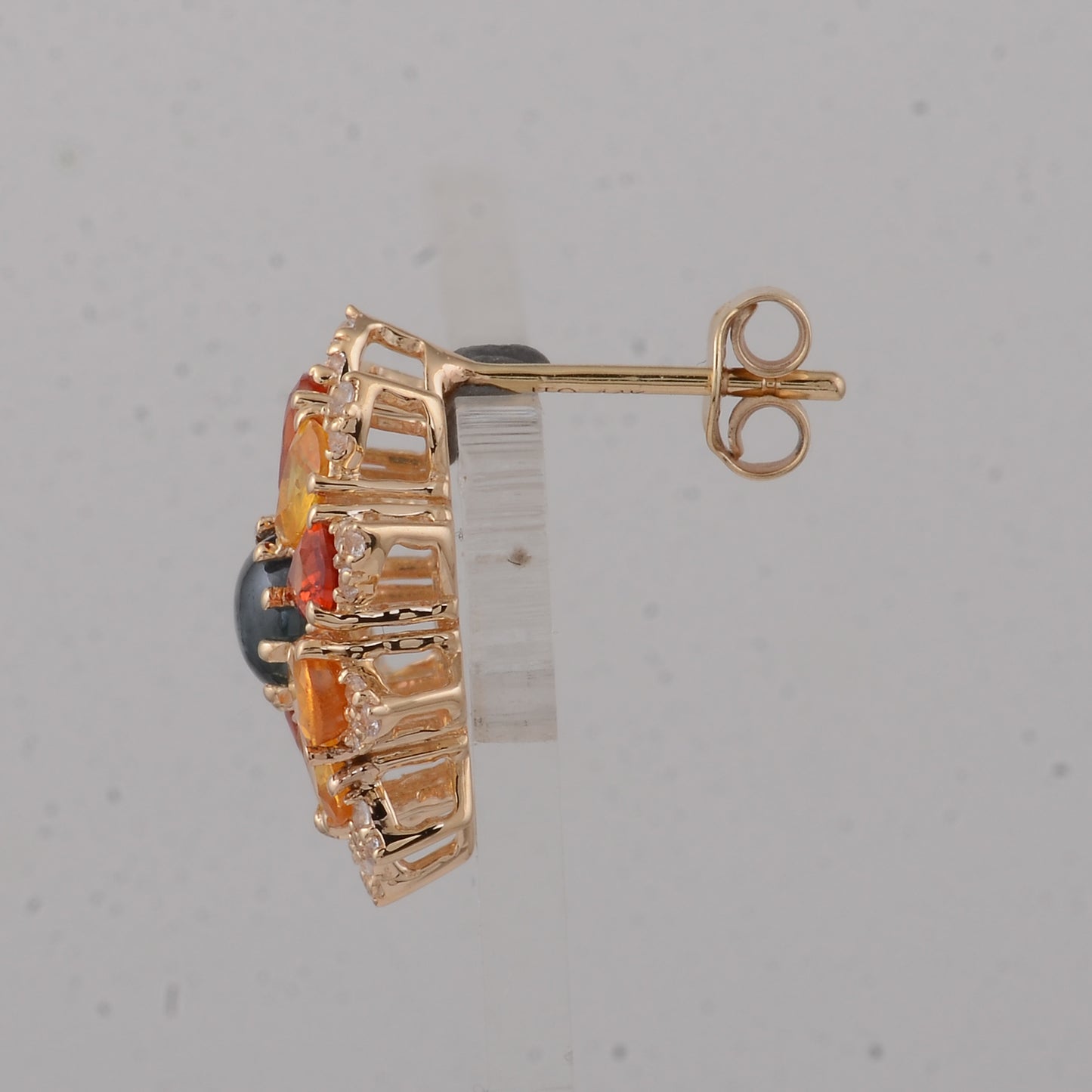 5.37 Ct Round Sapphire 14K Gold Earrings