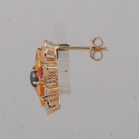 5.37 Ct Round Sapphire 14K Gold Earrings