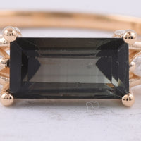 1.13 Ct Rectangle Step Cut Natural Tourmaline 14K Gold Ring
