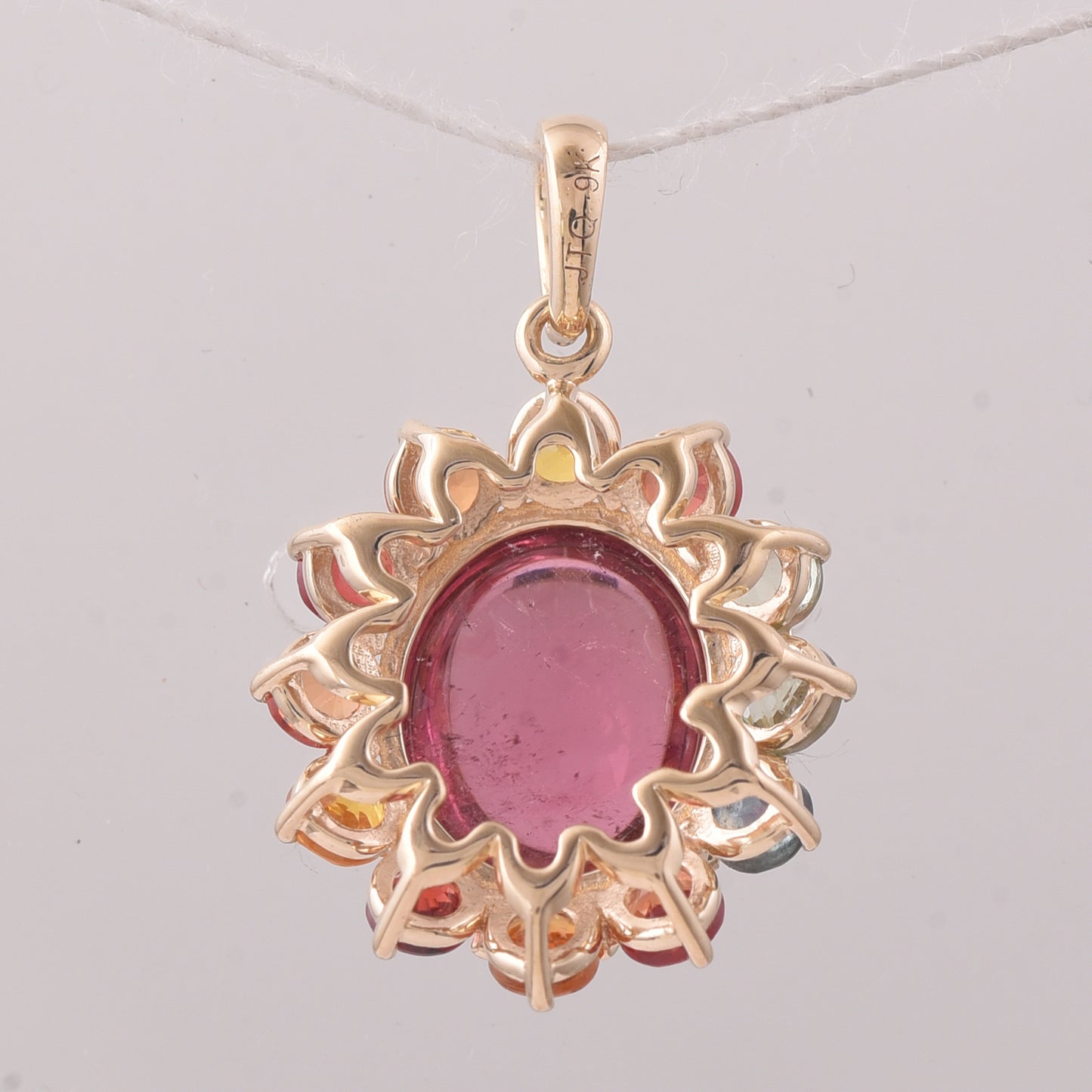 5.62 Ct Oval Tourmaline 9K Gold Pendant
