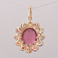 5.62 Ct Oval Tourmaline 9K Gold Pendant