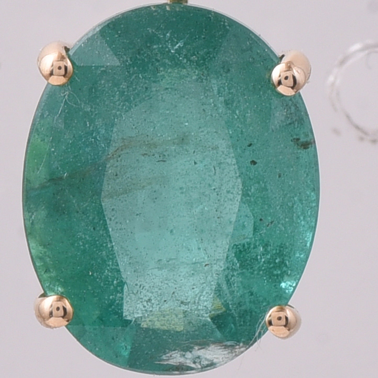 2.43 Ct Oval Emerald 14K Gold Pendant