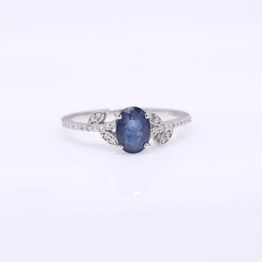 1.34 Ct Oval Mixed Cut Natural Sapphire 950 Platinum Ring