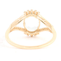 1.44 Ct Oval Mixed Cut Natural Beryl Aquamarine 14K Gold Ring