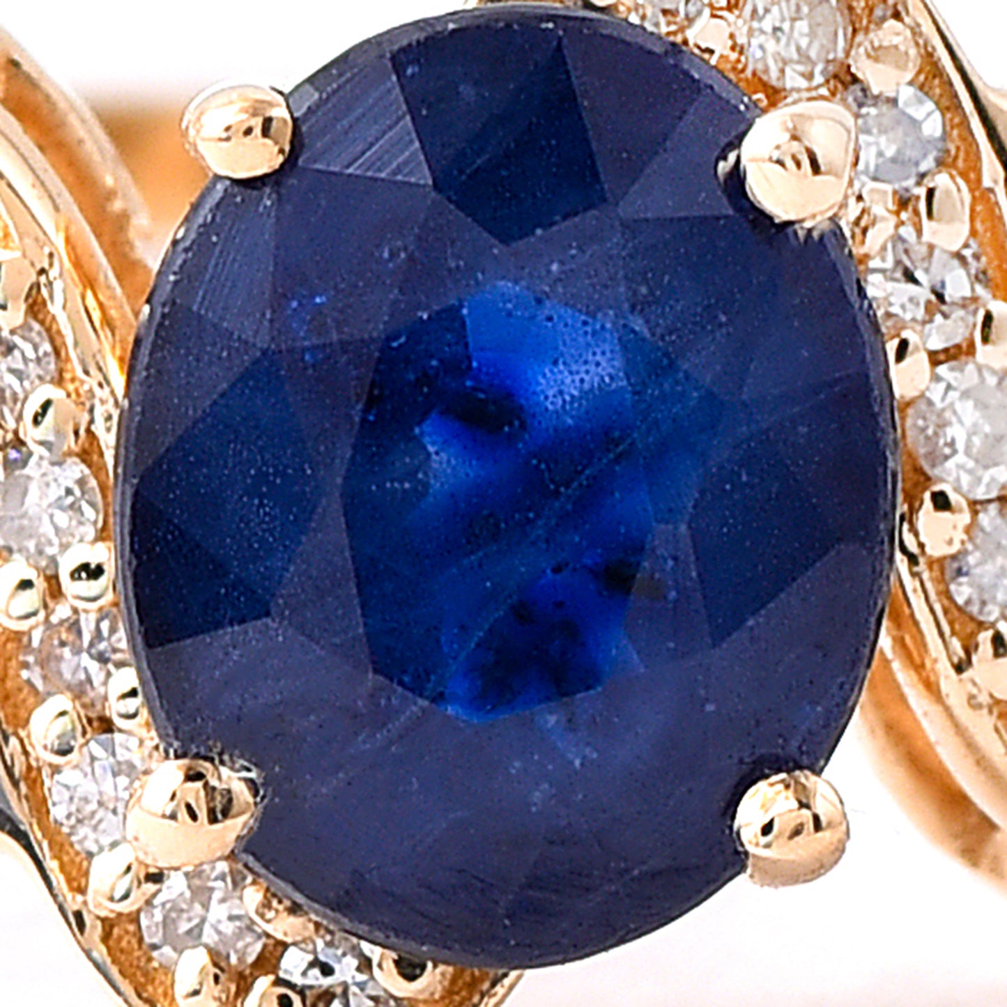 1.29 Ct Oval Mixed Cut Natural Sapphire 14K Gold Ring