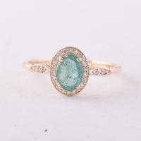 0.73 Ct Oval Emerald 9K Gold Ring