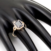 3.47 Ct Octagon Natural Sapphire 14K Gold Ring