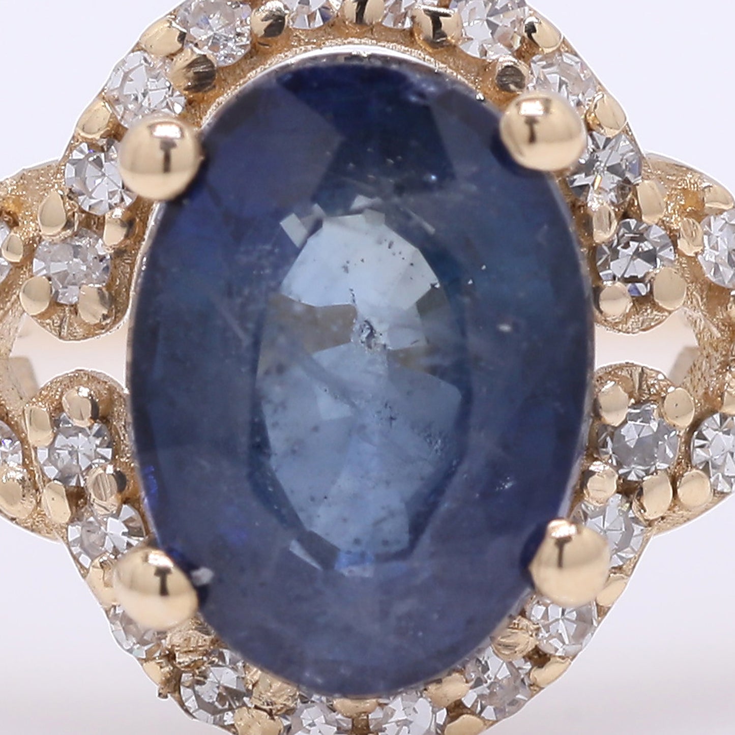 1.38 Ct Oval Mixed Cut Natural Sapphire 14K Gold Ring