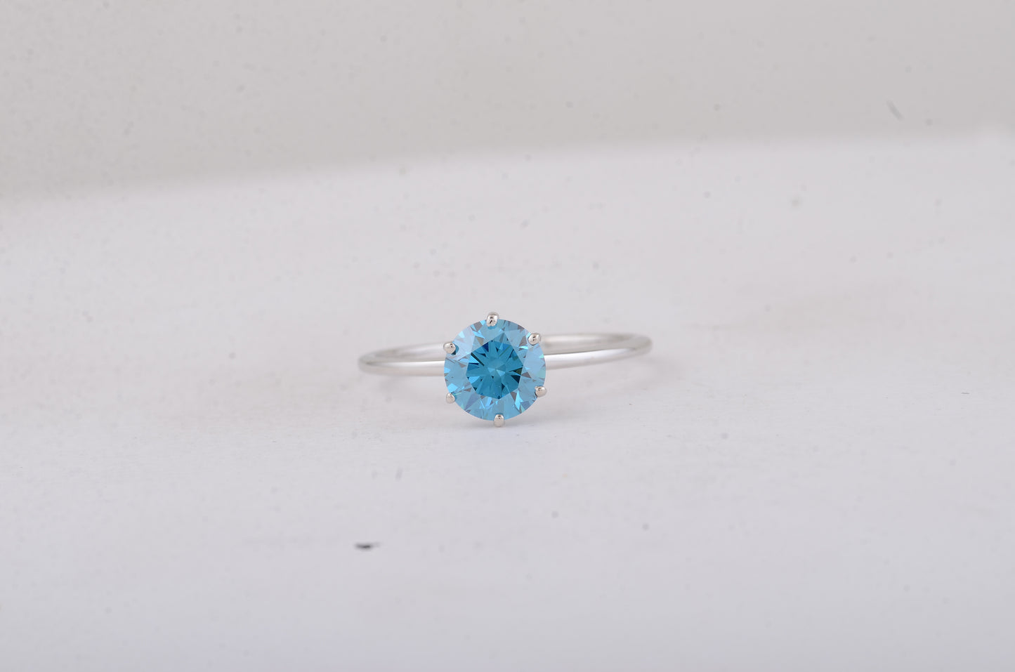 1.05 Carats Blue Lab Grown Diamond 14K Gold Ring