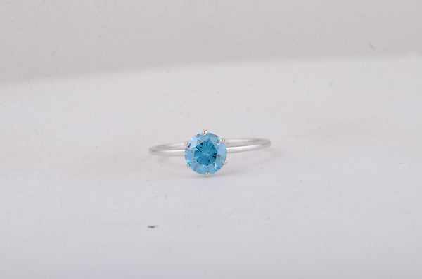 1.05 Carats Blue Lab Grown Diamond 14K Gold Ring