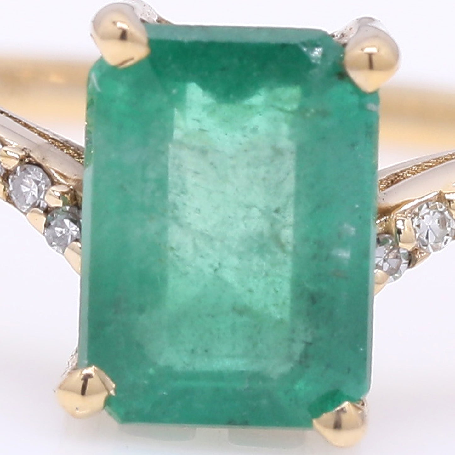 1.10 Ct Octagon Step Cut Natural Emerald 14K Gold Ring