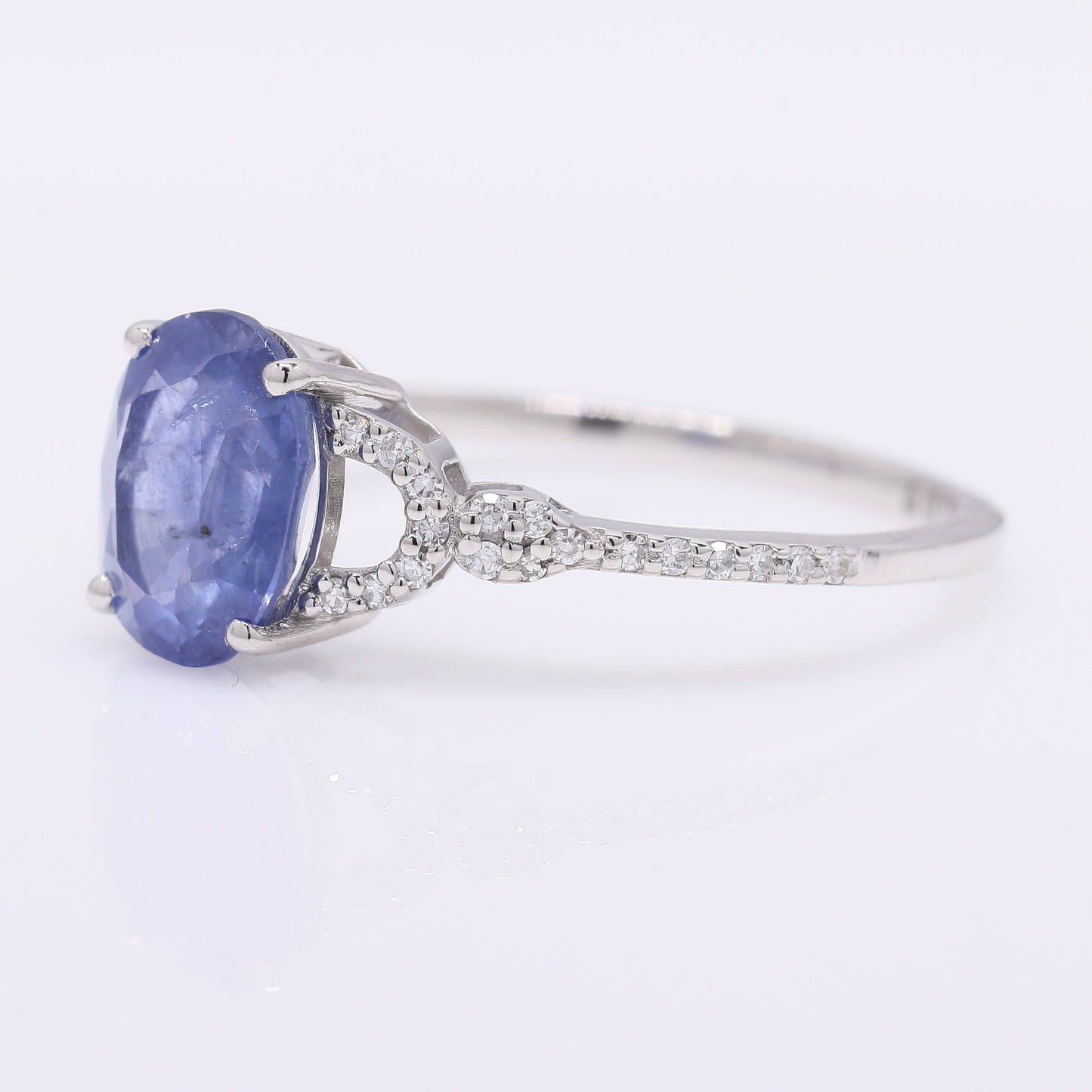 2.25 Ct Oval Mixed Cut Natural Sapphire 950 Platinum Ring