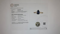 1.50 Ct Pear Mixed Cut Lab Grown Sapphire 14K Gold Ring