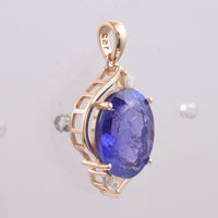 4.73 Ct Oval Natural Tanzanite 14K Gold Pendant