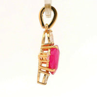 2.19 Ct Oval Ruby 14K Gold Pendant