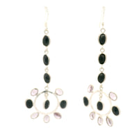 19.03 Ct Sapphire, Amethyst 925 Sterling Silver Earrings