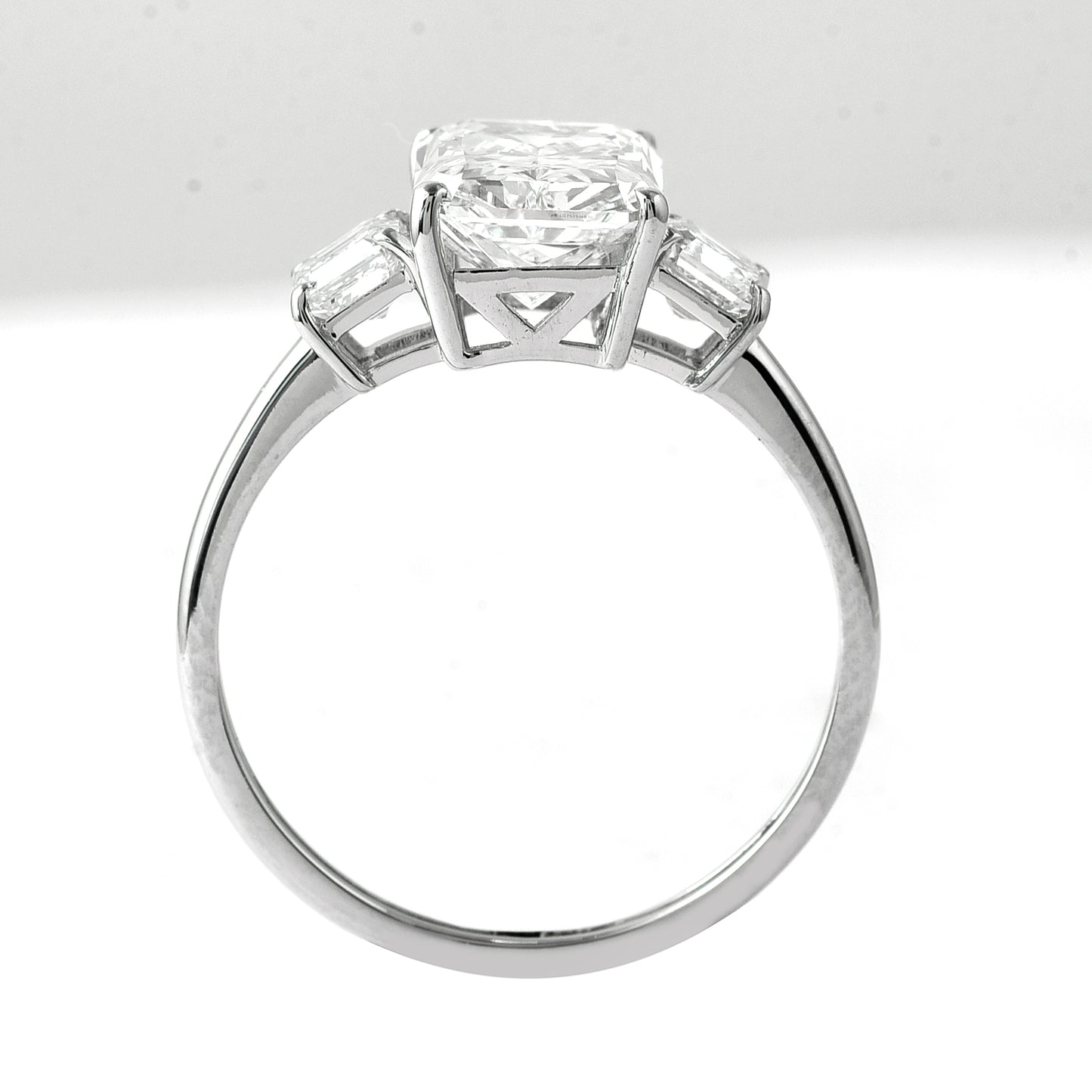 3.36 Ct Cut Cornered Rectangular Modified Brilliant Lab Grown Diamond 950 Platinum Ring