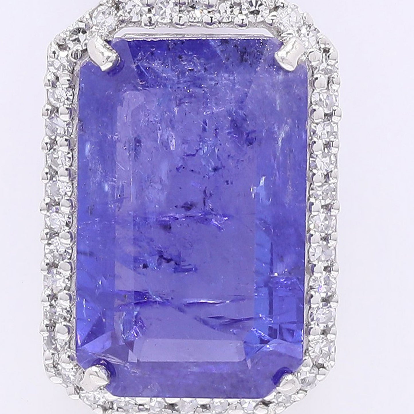 3.81 Ct Octagon Step Cut Natural Tanzanite 950 Platinum Pendant