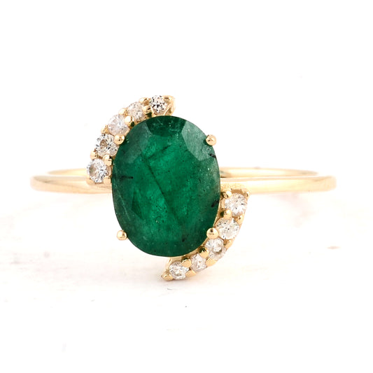 1.47 Ct Oval Emerald 14K Gold Ring