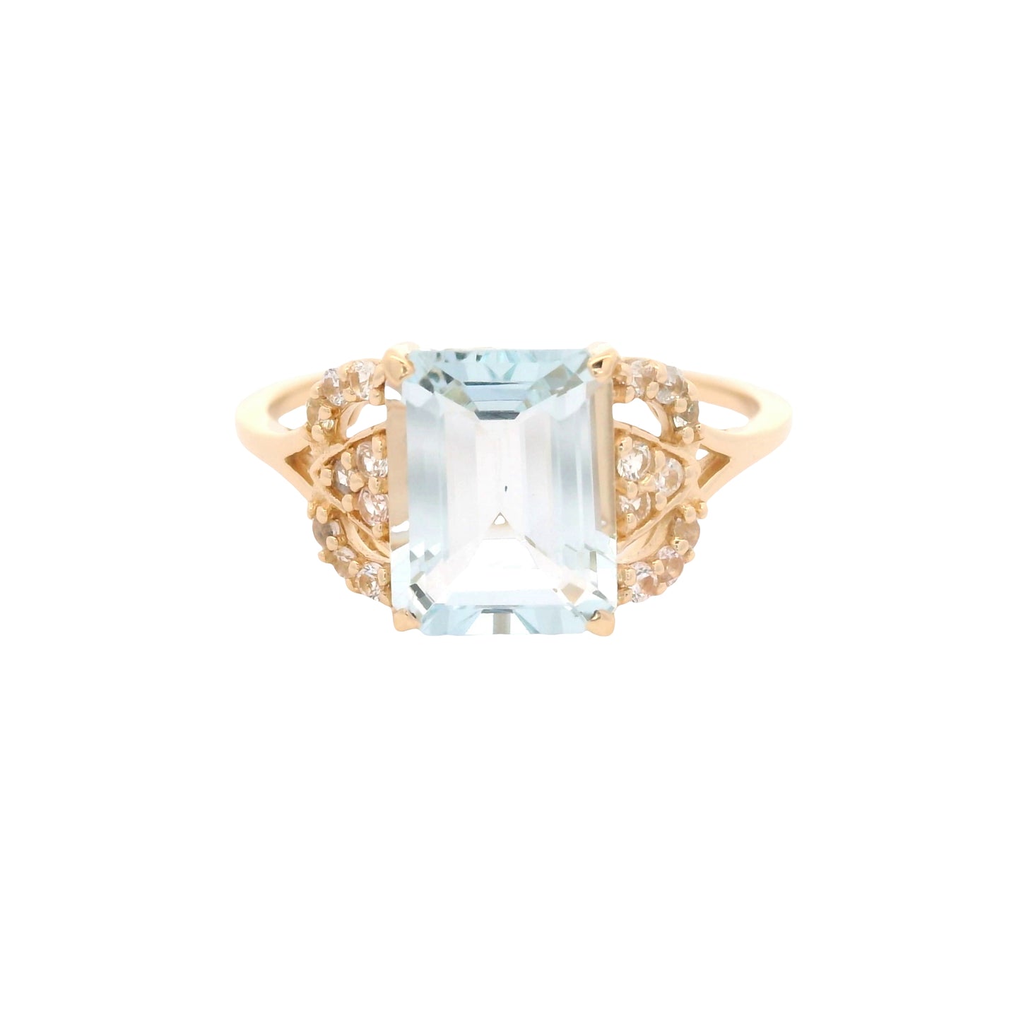 1.97 Ct Octagon Aquamarine 14K Gold Ring