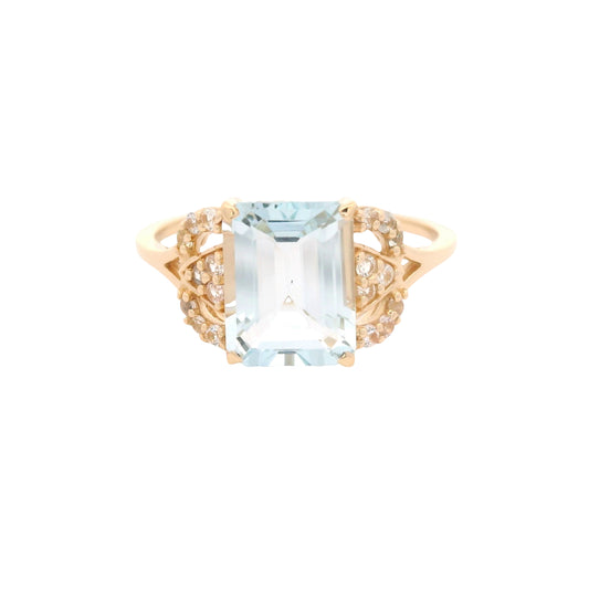 1.97 Ct Octagon Aquamarine 14K Gold Ring