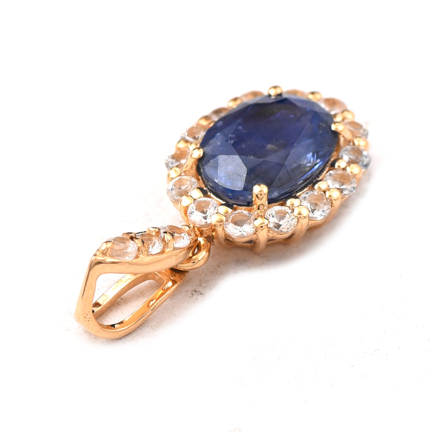 2.06 Ct Oval Blue Sapphire 14K Gold Pendant