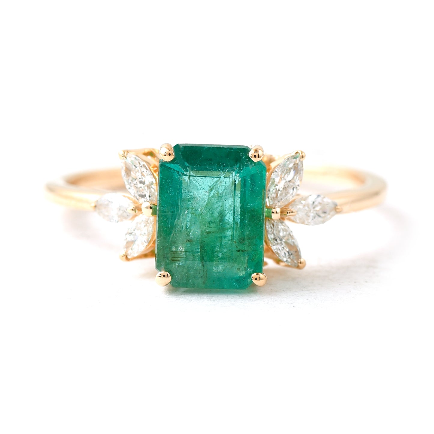 1.84 Ct Octagon Emerald 14K Gold Ring