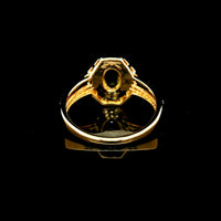 0.87 Ct Oval Multi Sapphire 14K Gold Ring