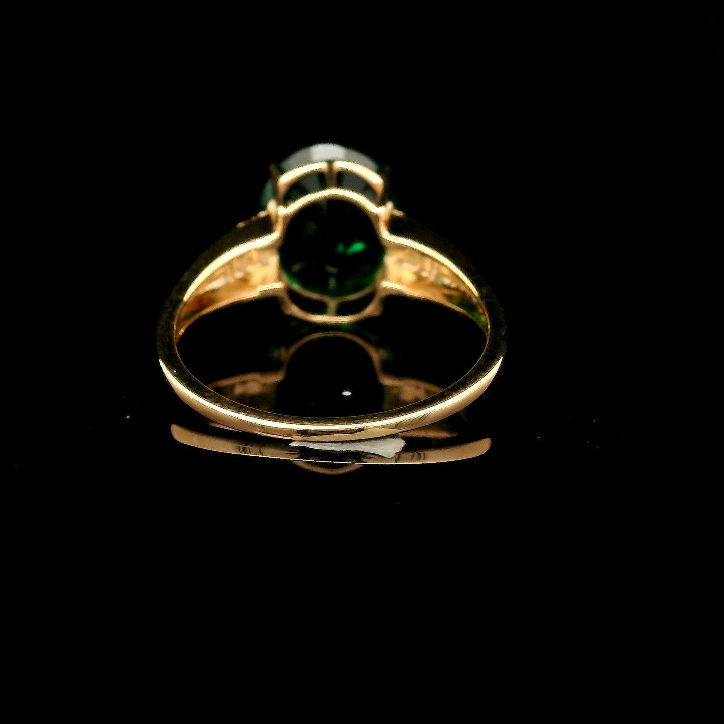 4.17 Ct Oval Lab Grown Emerald 14K Gold Ring