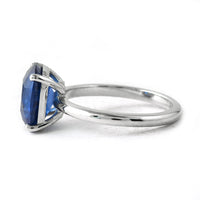 4.73 Ct Cushion Blue Sapphire 950 Platinum Ring