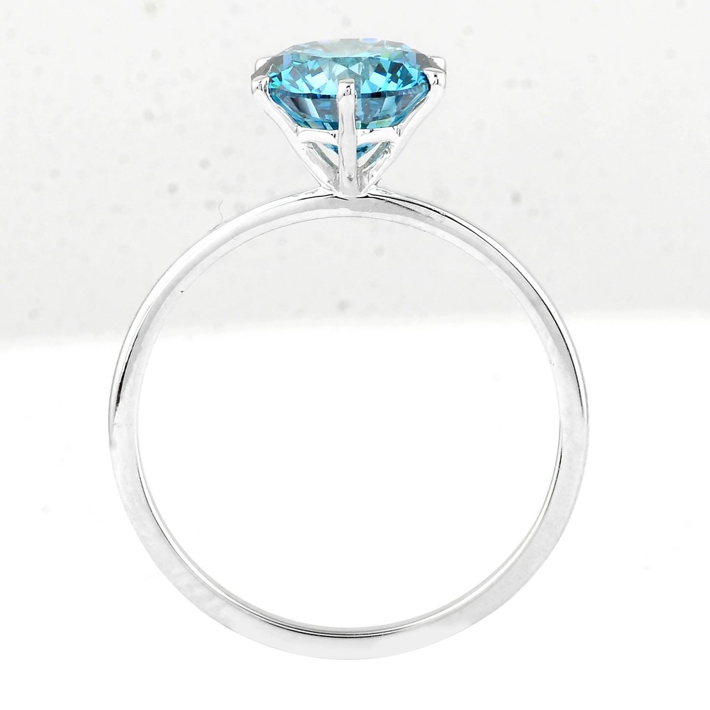 2.00 Carats Blue Lab Grown Diamond 14K Gold Ring