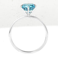 2.00 Carats Blue Lab Grown Diamond 14K Gold Ring