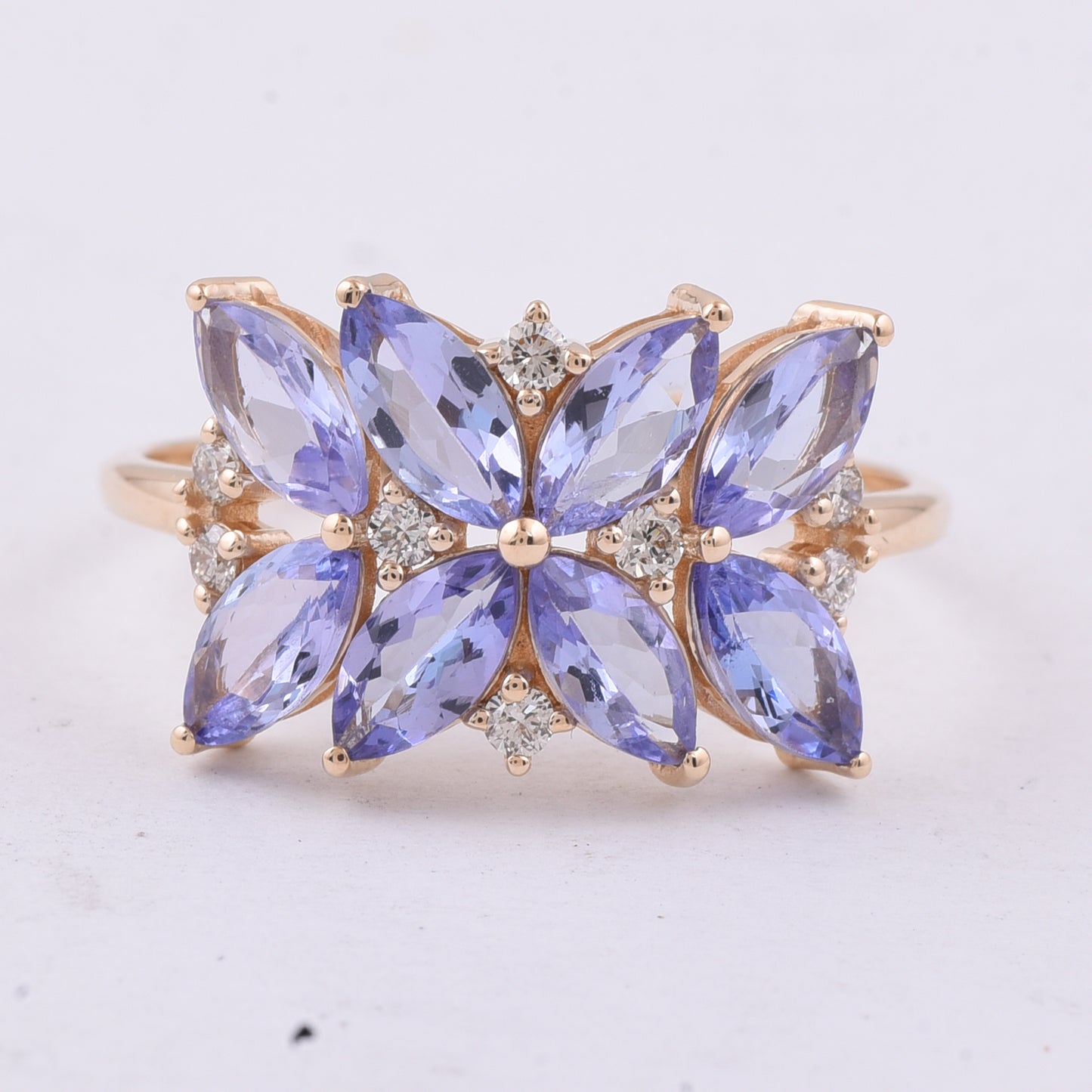 1.82 Ct Marquise Natural Tanzanite 14K Gold Ring