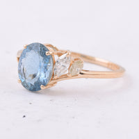1.69 Ct Oval Natural Aquamarine 14K Gold Ring