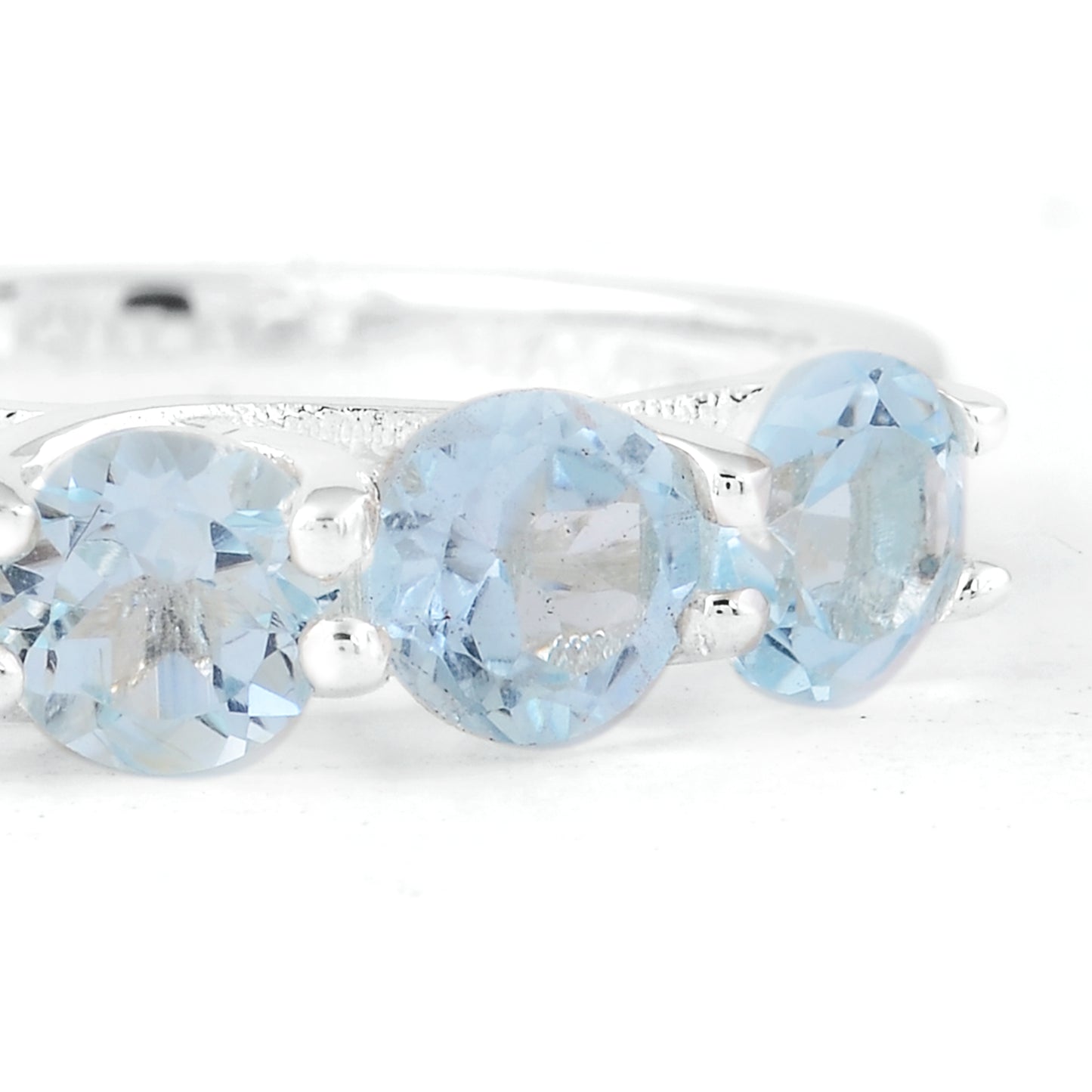 2.70 Ct Round Swiss Blue Topaz, 925 Sterling Silver Ring