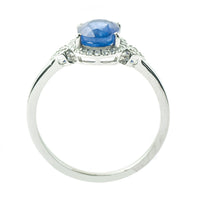 1.70 Ct Oval Mixed Cut Natural Sapphire 950 Platinum Ring