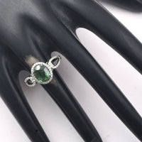 2.24 Ct Oval Mixed Cut Natural Green Sapphire 950 Platinum Ring