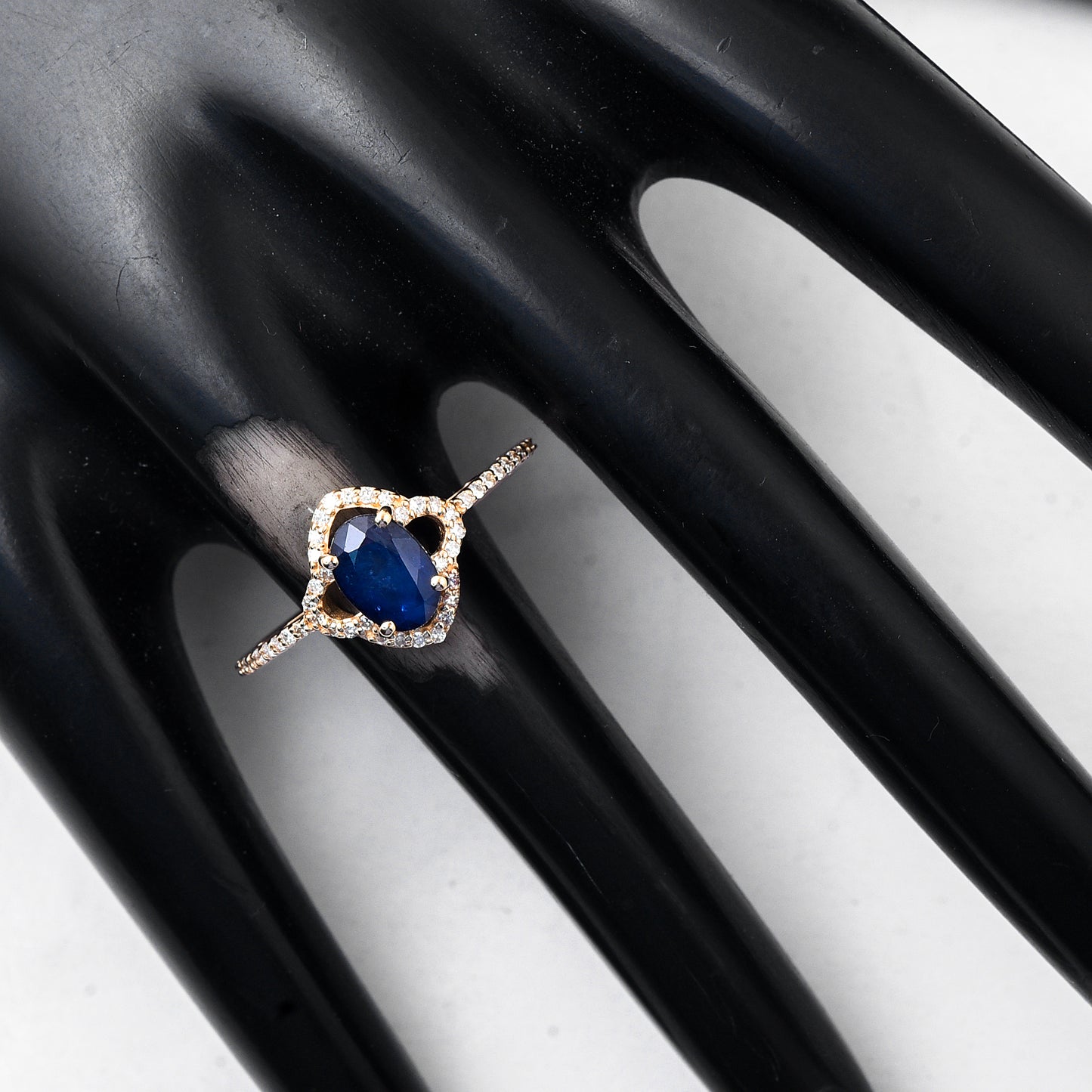 1.40 Ct Oval Mixed Cut Natural Sapphire 14K Gold Ring