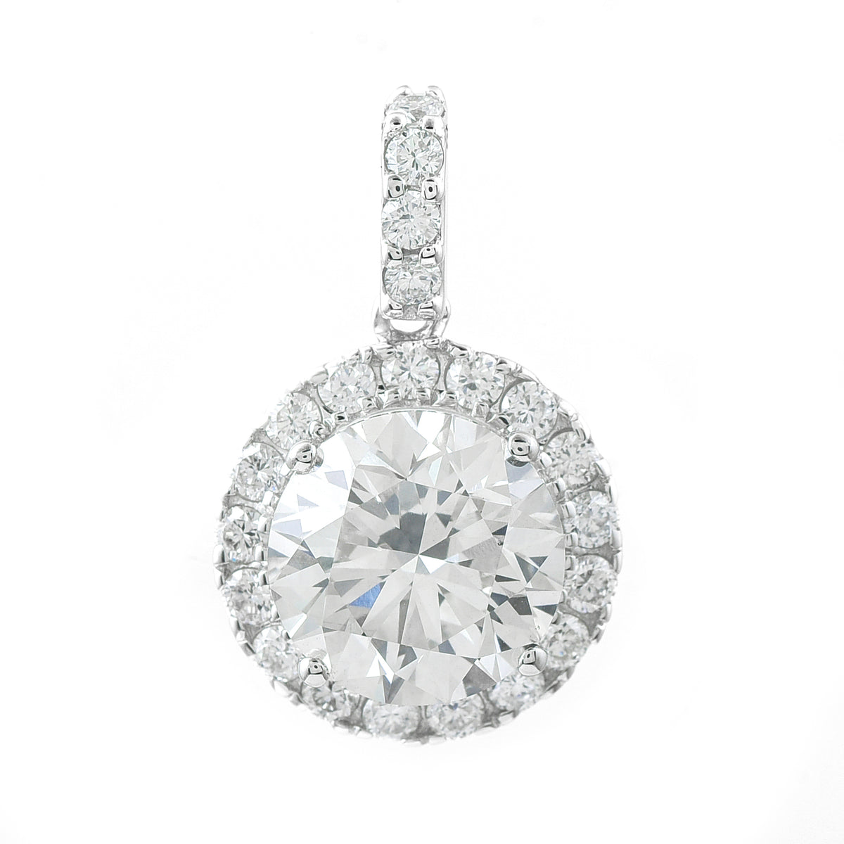 3.20 Carats Lab Grown Diamond 14K Gold Pendant