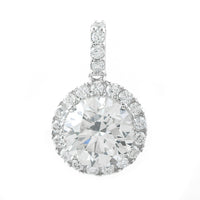 3.20 Carats Lab Grown Diamond 14K Gold Pendant