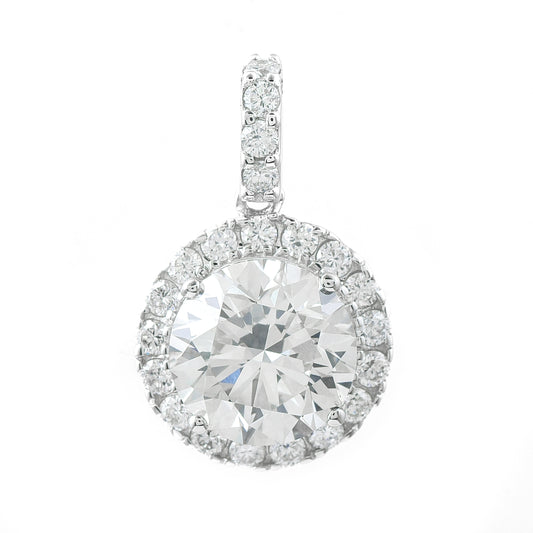 3.20 Carats Lab Grown Diamond 14K Gold Pendant