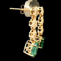 3.11 Ct Oval Emerald 14K Gold Earrings