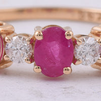 1.01 Ct Oval Natural Ruby 14K Gold Ring