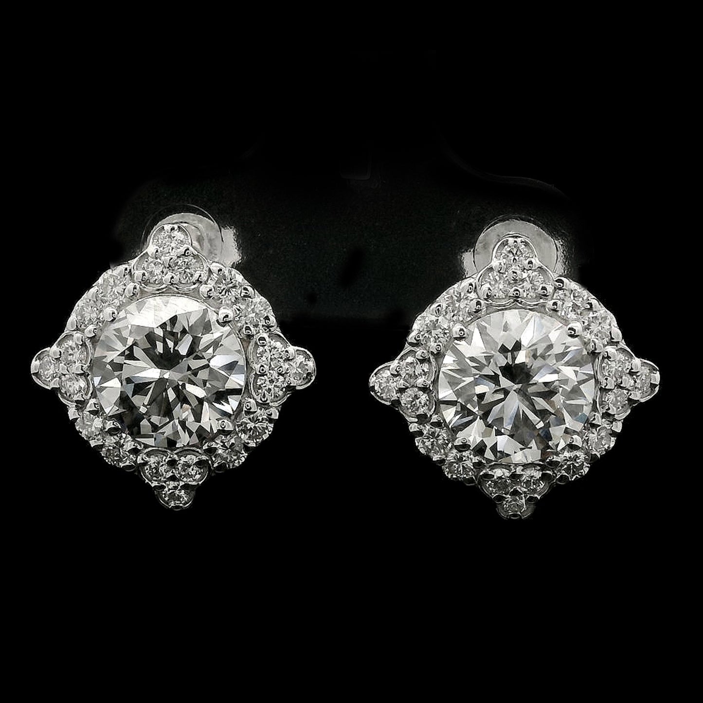 3.88 Carats Lab Grown Diamond 14K Gold Earrings